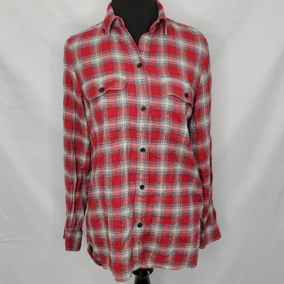 Madewell Flanel Plaid Long sleeve button up - Picture 2 of 10